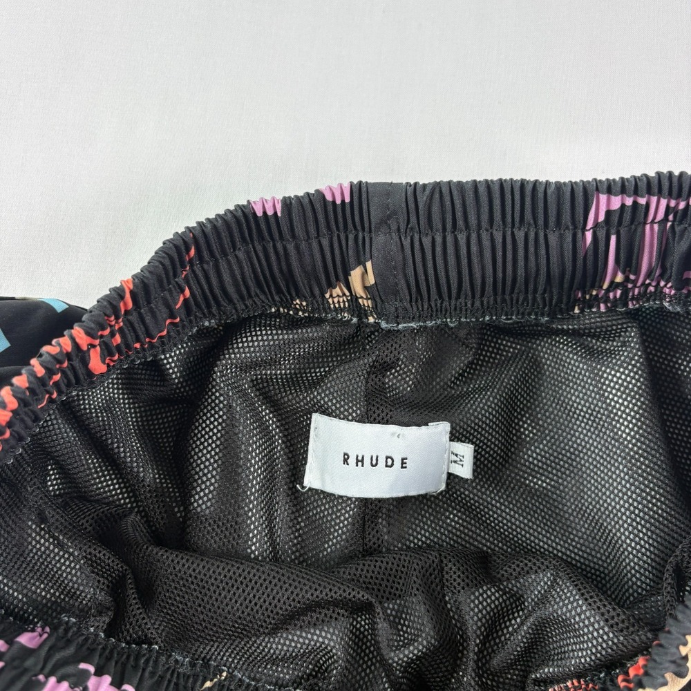 Rhude Swim Shorts Mens Medium Black Mash Up AOP Stretch Hybrid Bathing Suit - Picture 4 of 11
